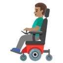 Man in Motorized Wheelchair: Medium Skin Tone