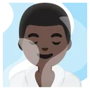 Man in Steamy Room: Dark Skin Tone