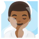 Man in Steamy Room: Medium-Dark Skin Tone