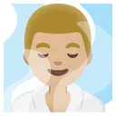 Man in Steamy Room: Medium-Light Skin Tone
