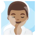 Man in Steamy Room: Medium Skin Tone
