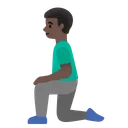 Man Kneeling: Dark Skin Tone
