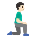 Man Kneeling Facing Right: Light Skin Tone