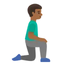 Man Kneeling Facing Right: Medium-Dark Skin Tone