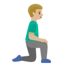 Man Kneeling Facing Right: Medium-Light Skin Tone