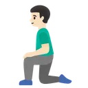 Man Kneeling: Light Skin Tone