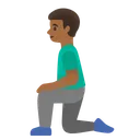 Man Kneeling: Medium-Dark Skin Tone