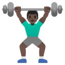 Man Lifting Weights: Dark Skin Tone