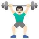 Man Lifting Weights: Light Skin Tone