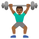 Man Lifting Weights: Medium-Dark Skin Tone