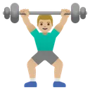 Man Lifting Weights: Medium-Light Skin Tone
