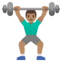 Man Lifting Weights: Medium Skin Tone