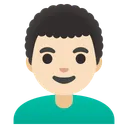 남자: 밝은 피부 톤, 곱슬머리