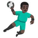 Man Playing Handball: Dark Skin Tone