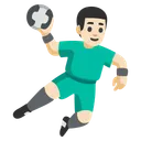 Man Playing Handball: Light Skin Tone
