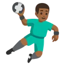 Man Playing Handball: Medium-Dark Skin Tone