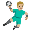 Man Playing Handball: Medium-Light Skin Tone