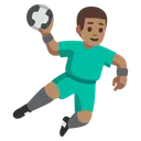 Man Playing Handball: Medium Skin Tone