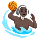 Man Playing Water Polo: Dark Skin Tone