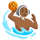 Man Playing Water Polo: Medium-Dark Skin Tone
