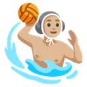 Man Playing Water Polo: Medium-Light Skin Tone