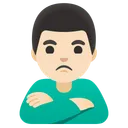 삐죽거리는 남자: 밝은 피부 톤