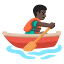 Man Rowing Boat: Dark Skin Tone