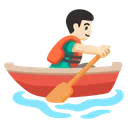 Man Rowing Boat: Light Skin Tone