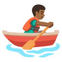 Man Rowing Boat: Medium-Dark Skin Tone
