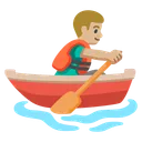Man Rowing Boat: Medium-Light Skin Tone