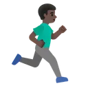 Man Running Facing Right: Dark Skin Tone