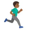 Man Running Facing Right: Medium-Dark Skin Tone