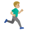 Man Running Facing Right: Medium-Light Skin Tone
