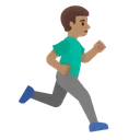 Man Running Facing Right: Medium Skin Tone