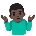 어깨를 으쓱하는 남자: 어두운 피부 톤