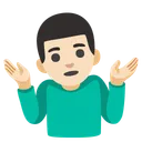 어깨를 으쓱하는 남자: 밝은 피부 톤