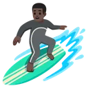 Man Surfing: Dark Skin Tone
