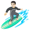 Man Surfing: Light Skin Tone