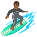 Man Surfing: Medium-Dark Skin Tone