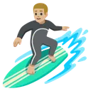 Man Surfing: Medium-Light Skin Tone