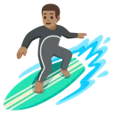 Man Surfing: Medium Skin Tone