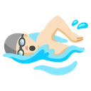 Man Swimming: Light Skin Tone