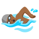 Man Swimming: Medium-Dark Skin Tone