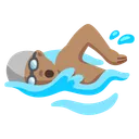 Man Swimming: Medium Skin Tone