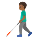 Man with White Cane: Medium-Dark Skin Tone