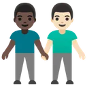 Men Holding Hands: Dark Skin Tone, Light Skin Tone
