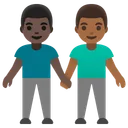 Men Holding Hands: Dark Skin Tone, Medium-Dark Skin Tone