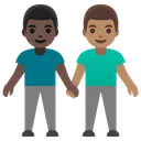 Men Holding Hands: Dark Skin Tone, Medium Skin Tone
