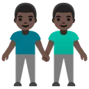 Men Holding Hands: Dark Skin Tone