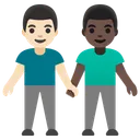 Men Holding Hands: Light Skin Tone, Dark Skin Tone